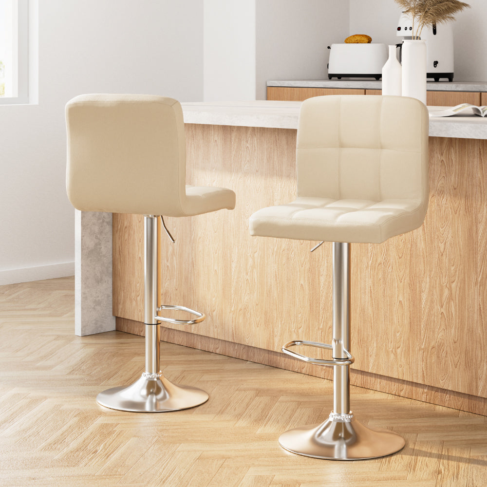 Samuel PU Leather Counter Stool - Beige (Set of 2)