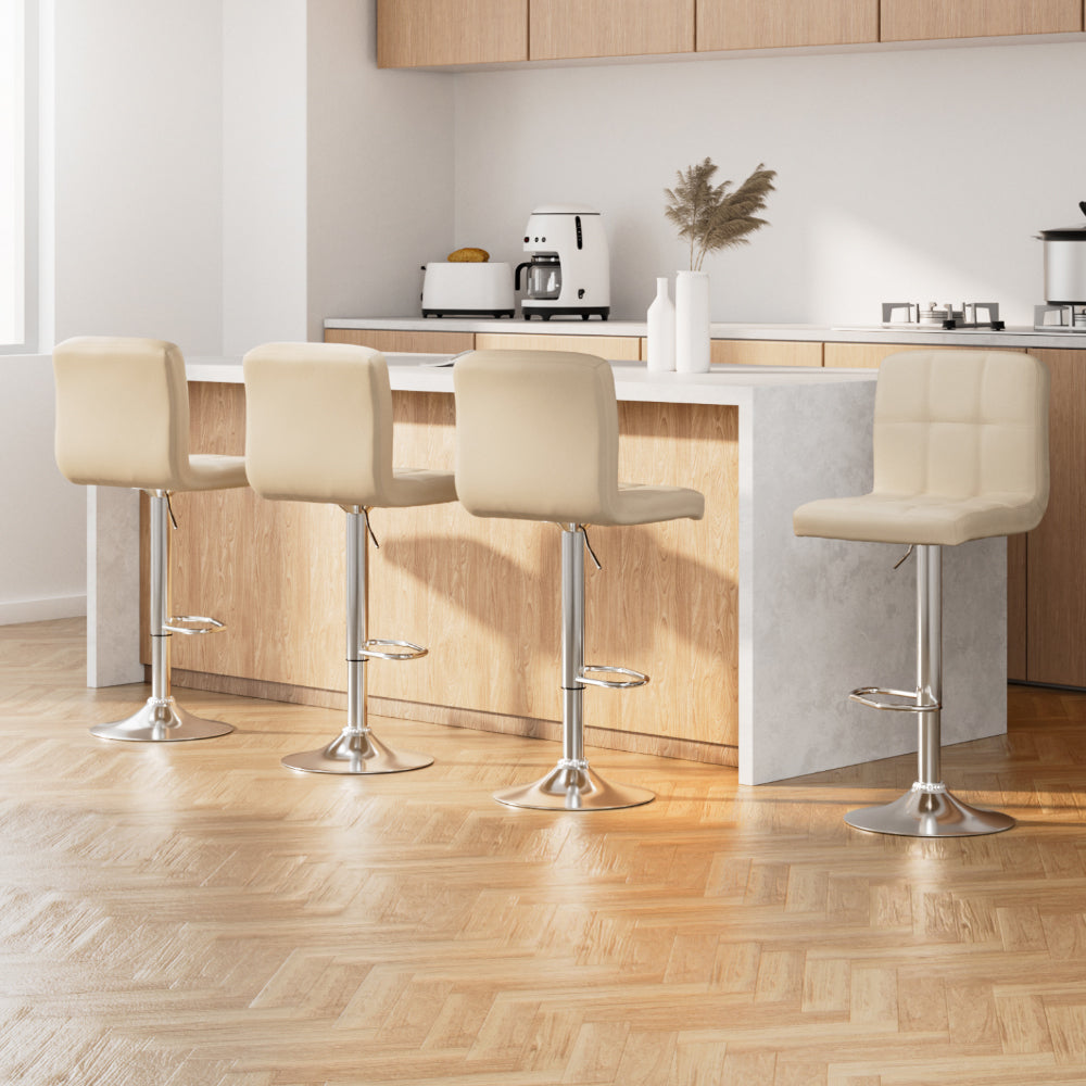 Samuel PU Leather Counter Stool - Beige (Set of 4)