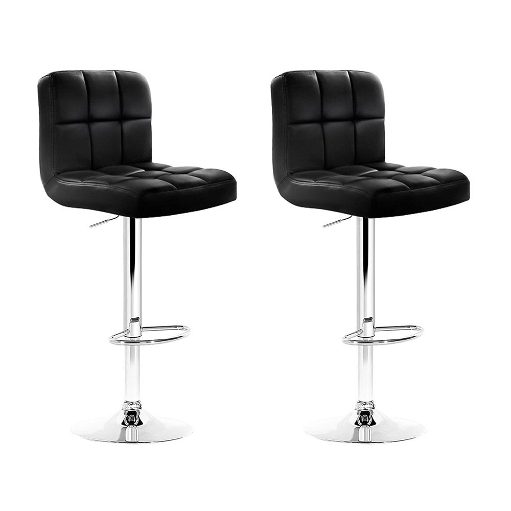 Samuel PU Leather Counter Stool - Black (Set of 2)