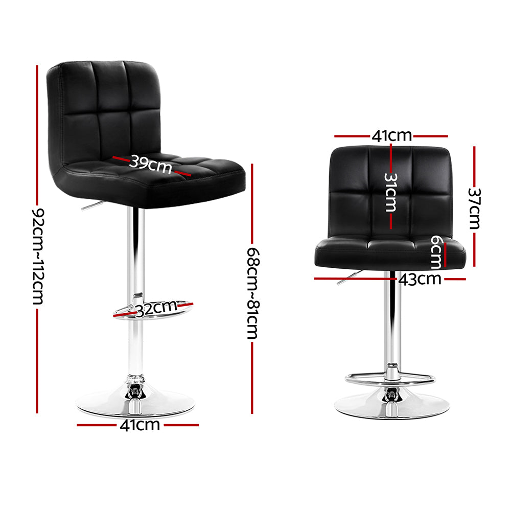 Samuel PU Leather Counter Stool - Black (Set of 2)