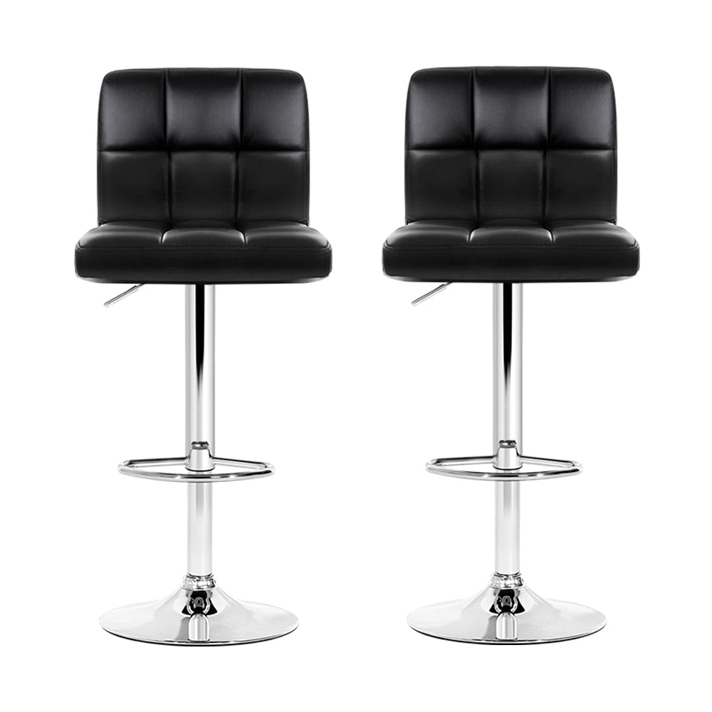 Samuel PU Leather Counter Stool - Black (Set of 2)