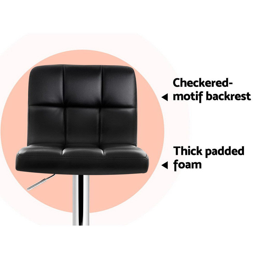 Samuel PU Leather Counter Stool - Black (Set of 2)