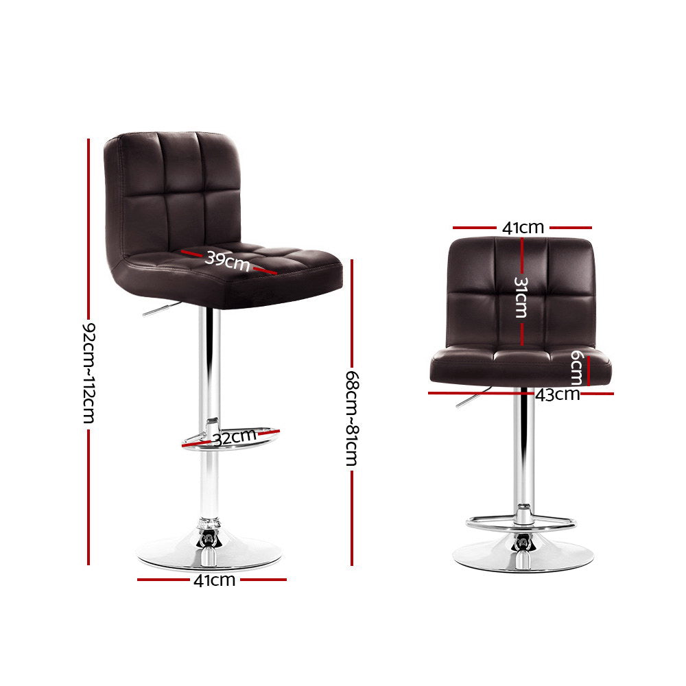 Samuel PU Leather Counter Stool - Brown (Set of 2)