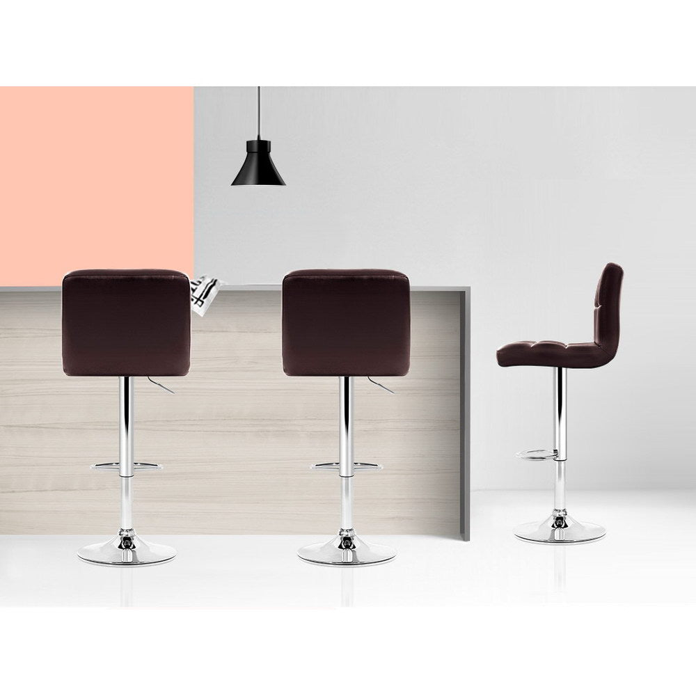 Samuel PU Leather Counter Stool - Brown (Set of 2)