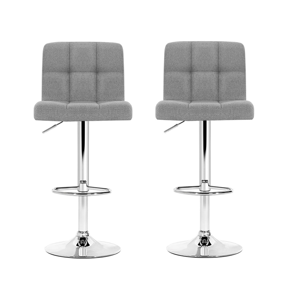 Samuel Fabric Counter Stool - Grey (Set of 2)