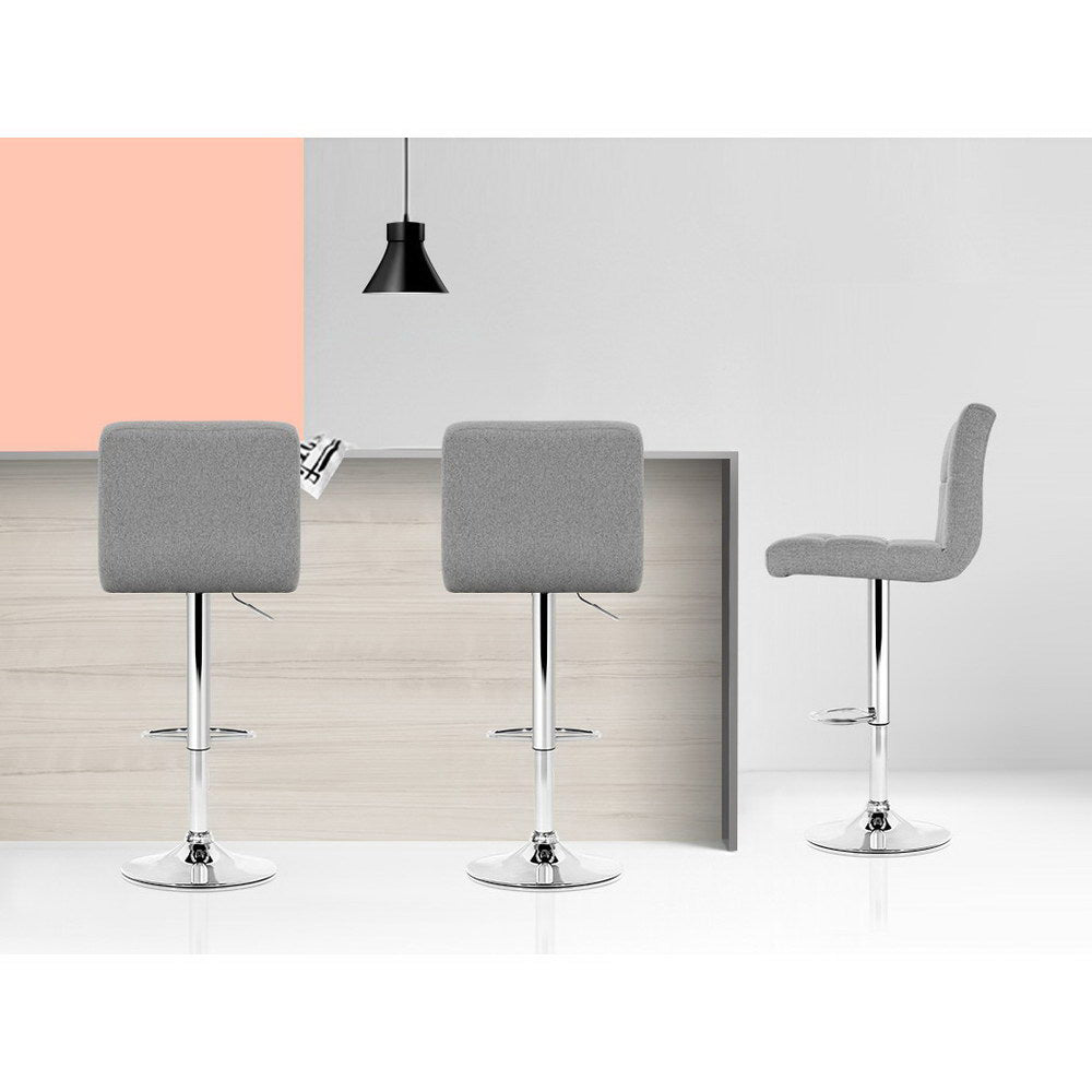 Samuel Fabric Counter Stool - Grey (Set of 2)