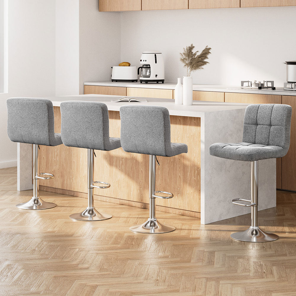 Samuel Fabric Counter Stool - Grey (Set of 4)