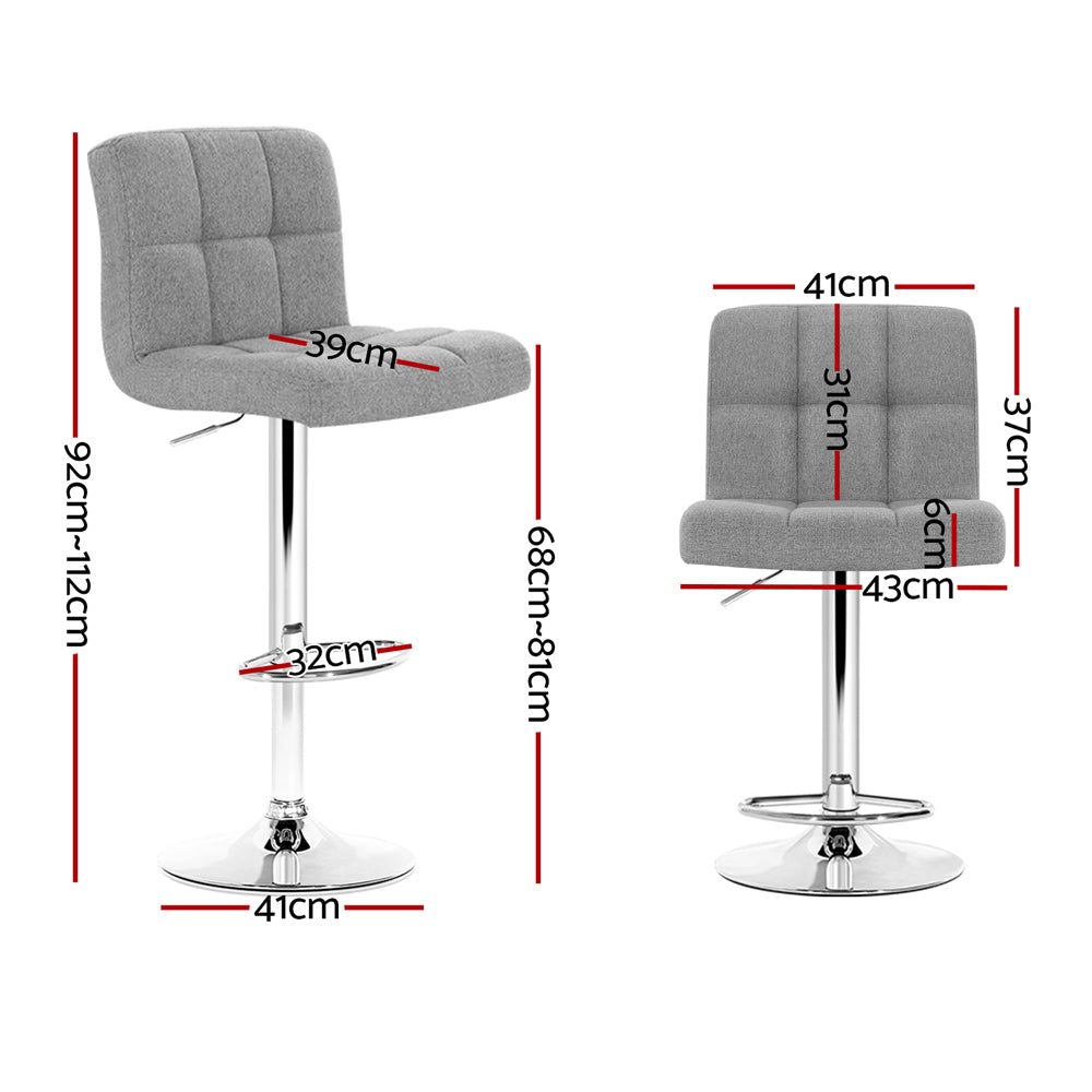 Samuel Fabric Counter Stool - Grey (Set of 4)