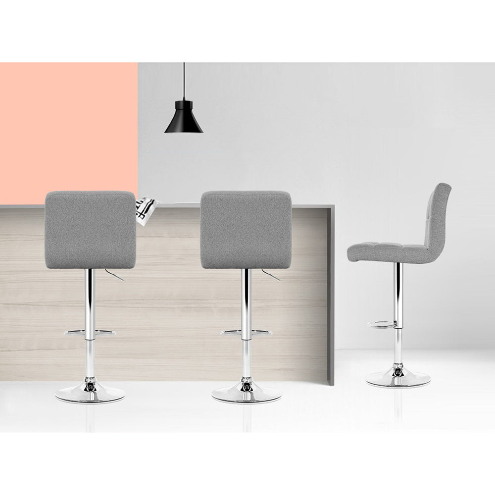 Samuel Fabric Counter Stool - Grey (Set of 4)