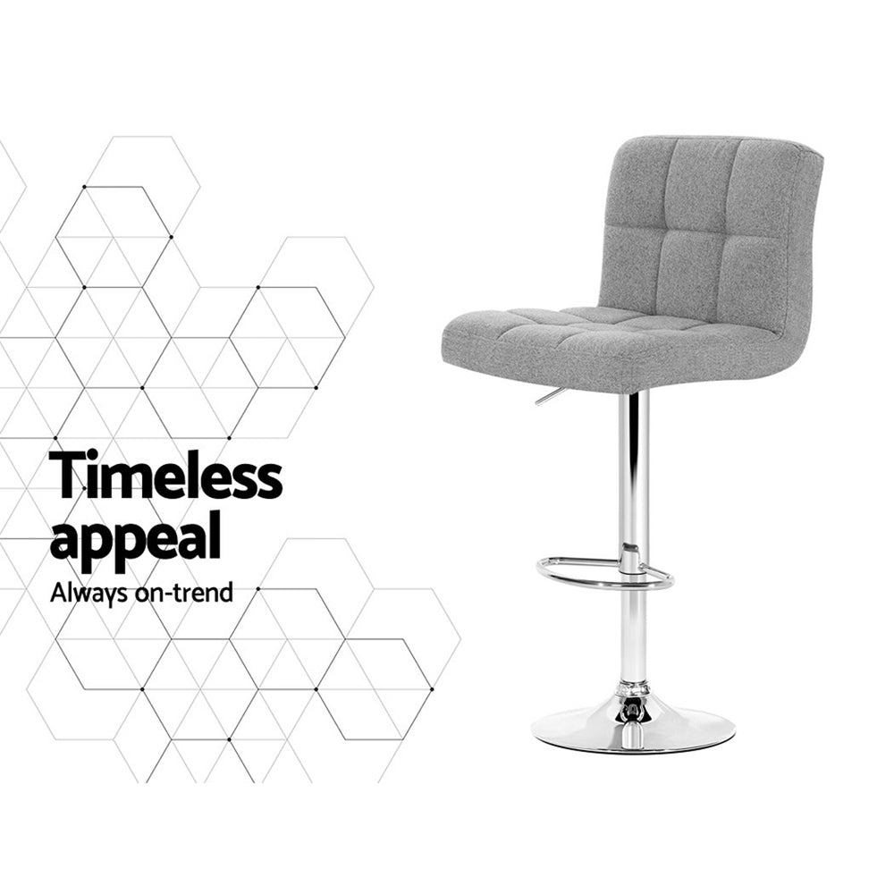 Samuel Fabric Counter Stool - Grey (Set of 4)