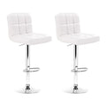 Samuel PU Leather Counter Stool - White (Set of 2)