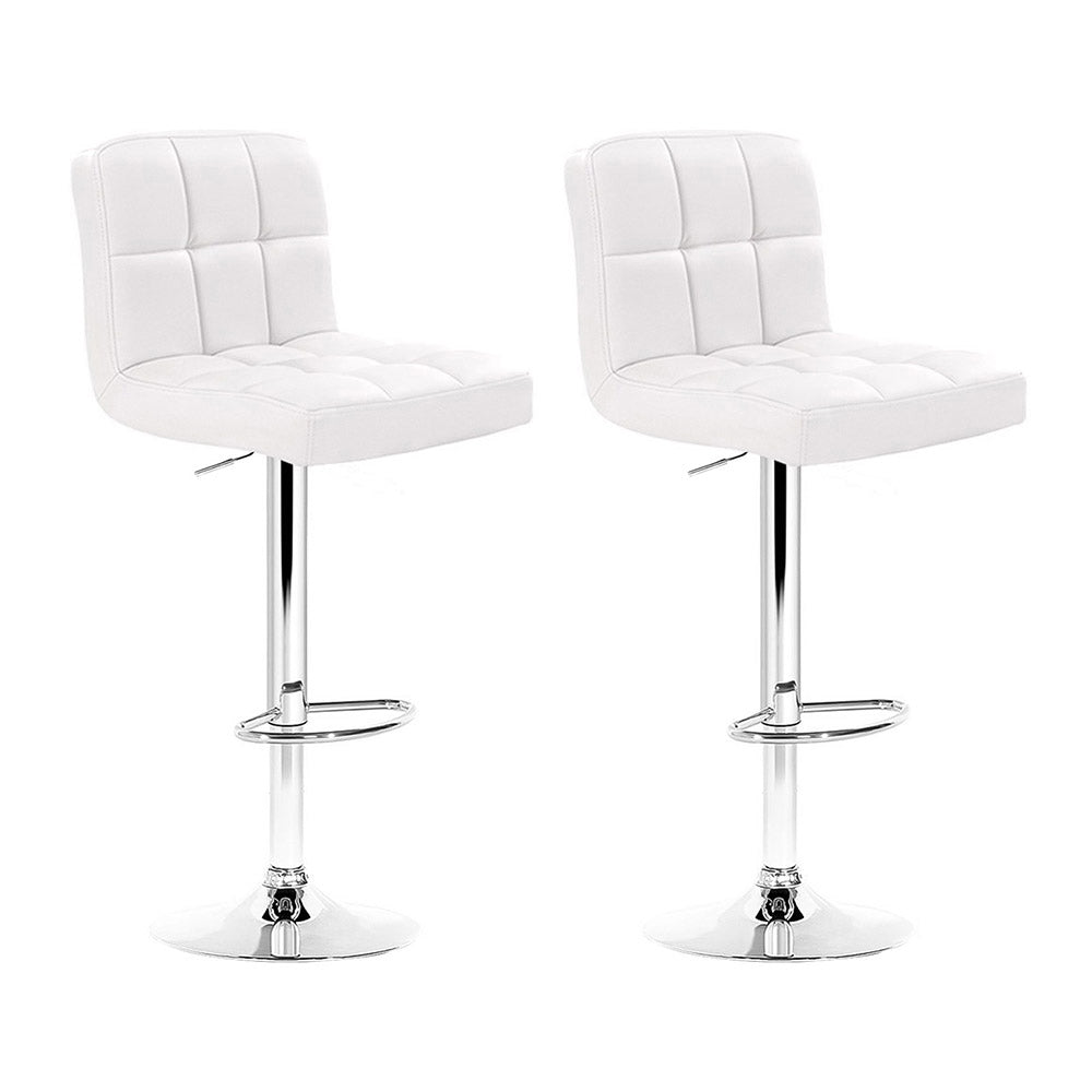 Samuel PU Leather Counter Stool - White (Set of 2)