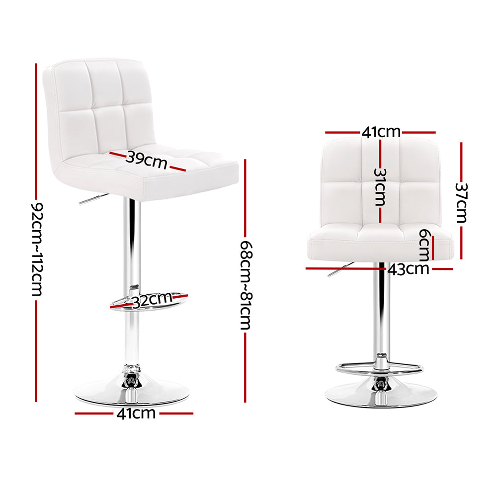 Samuel PU Leather Counter Stool - White (Set of 2)