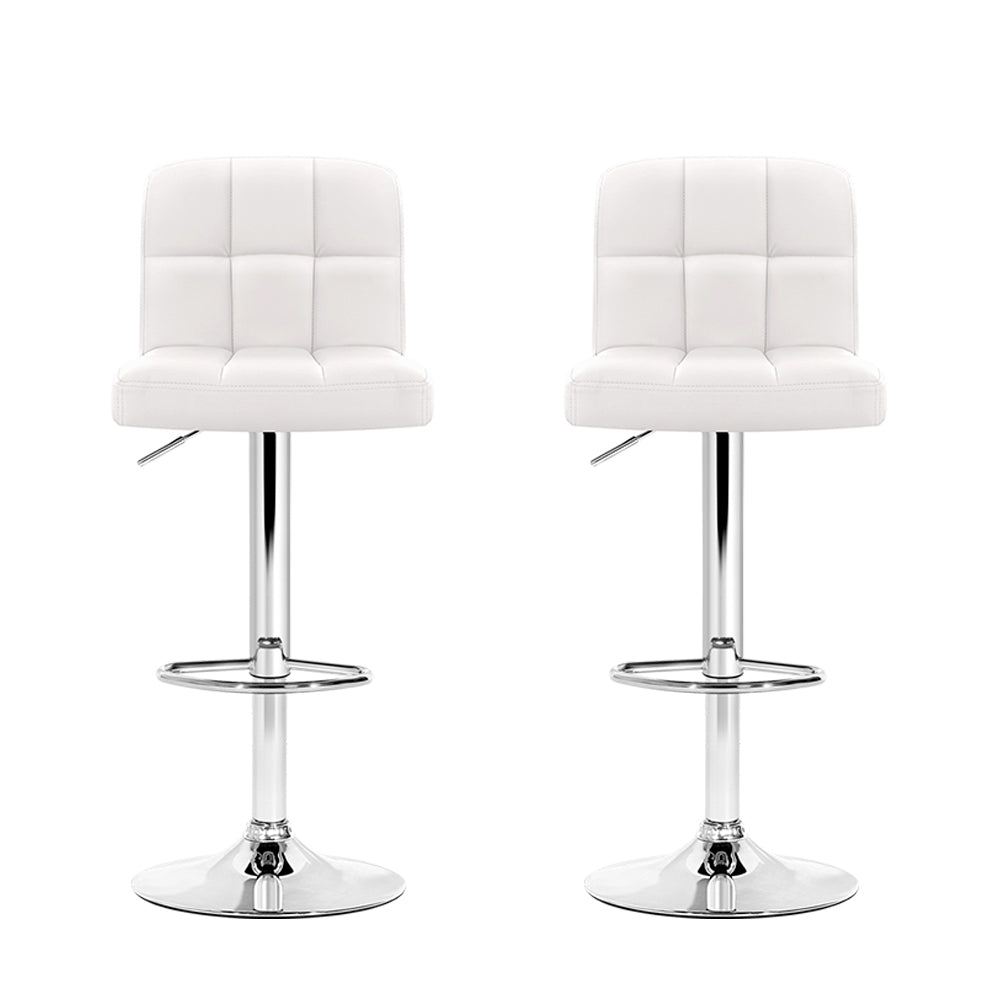 Samuel PU Leather Counter Stool - White (Set of 2)