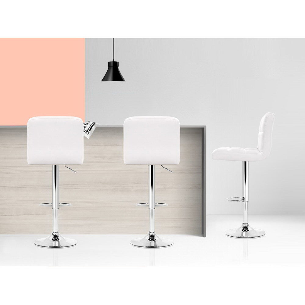 Samuel PU Leather Counter Stool - White (Set of 2)