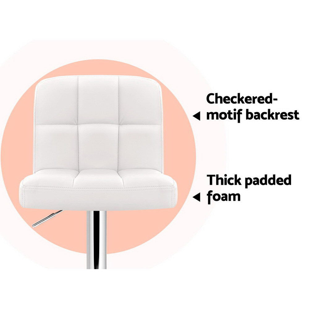 Samuel PU Leather Counter Stool - White (Set of 2)