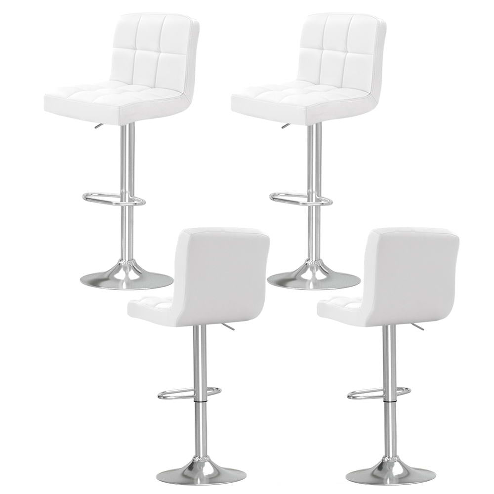 Samuel PU Leather Counter Stool - White (Set of 4)