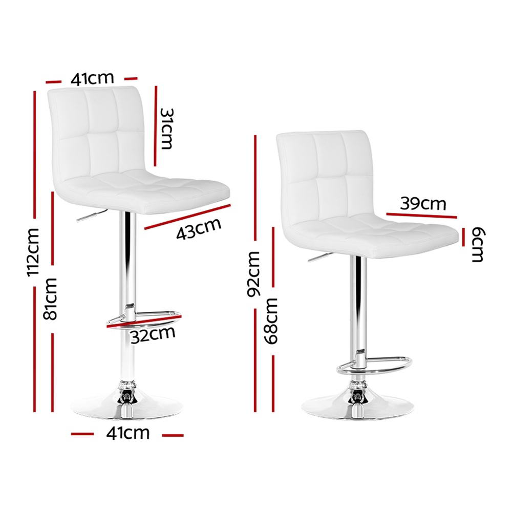 Samuel PU Leather Counter Stool - White (Set of 4)