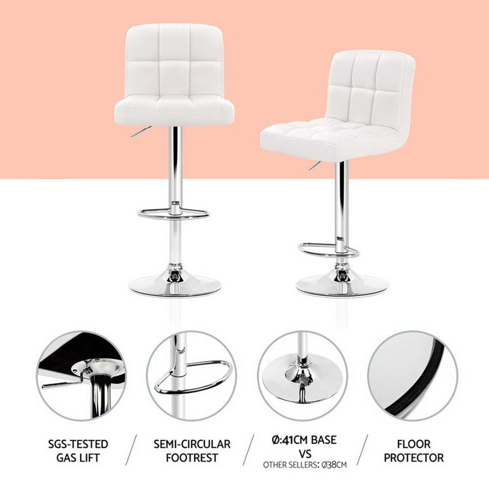 Samuel PU Leather Counter Stool - White (Set of 4)
