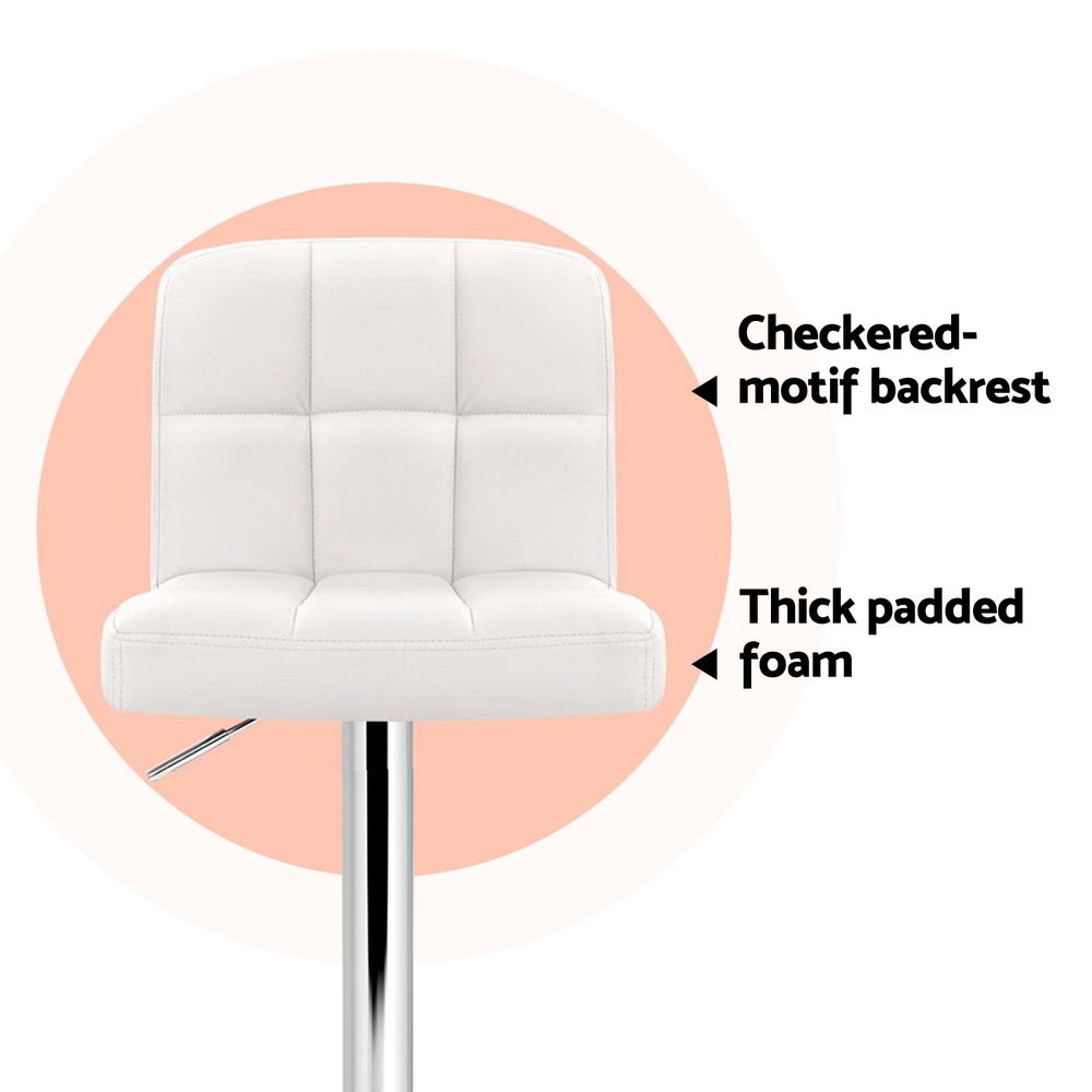 Samuel PU Leather Counter Stool - White (Set of 4)