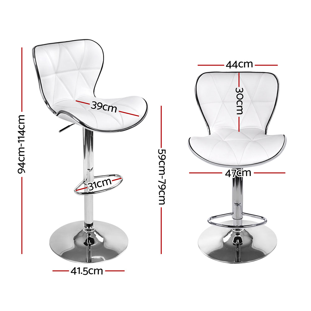 Freya PU Leather Counter Stool - White (Set of 2)