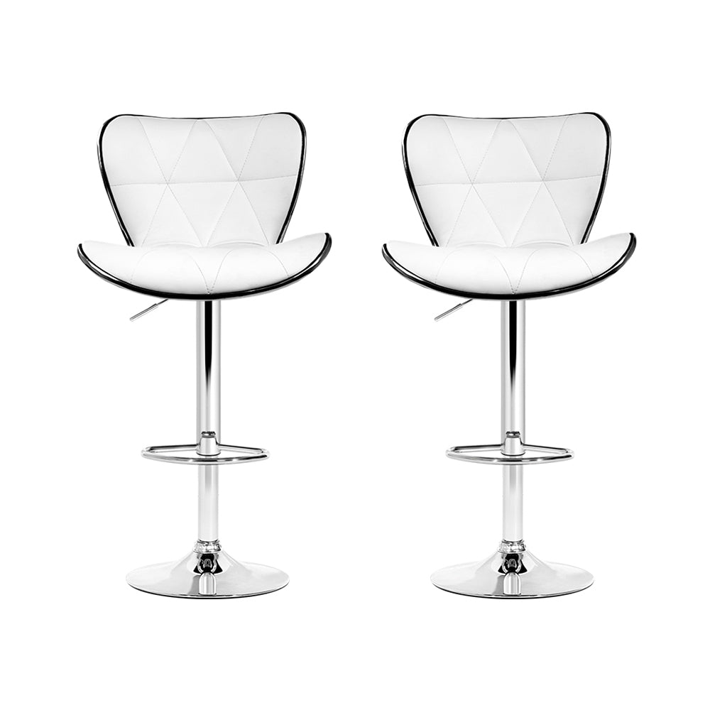 Freya PU Leather Counter Stool - White (Set of 2)