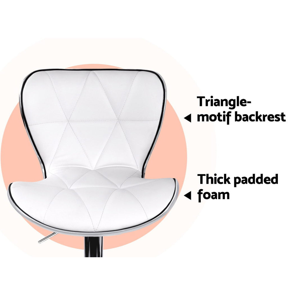 Freya PU Leather Counter Stool - White (Set of 2)