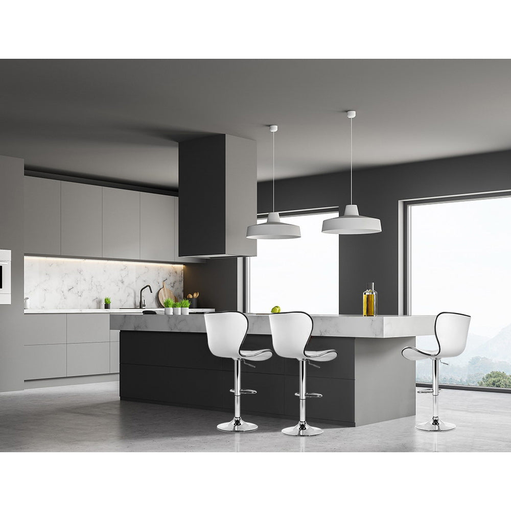 Freya PU Leather Counter Stool - White (Set of 2)