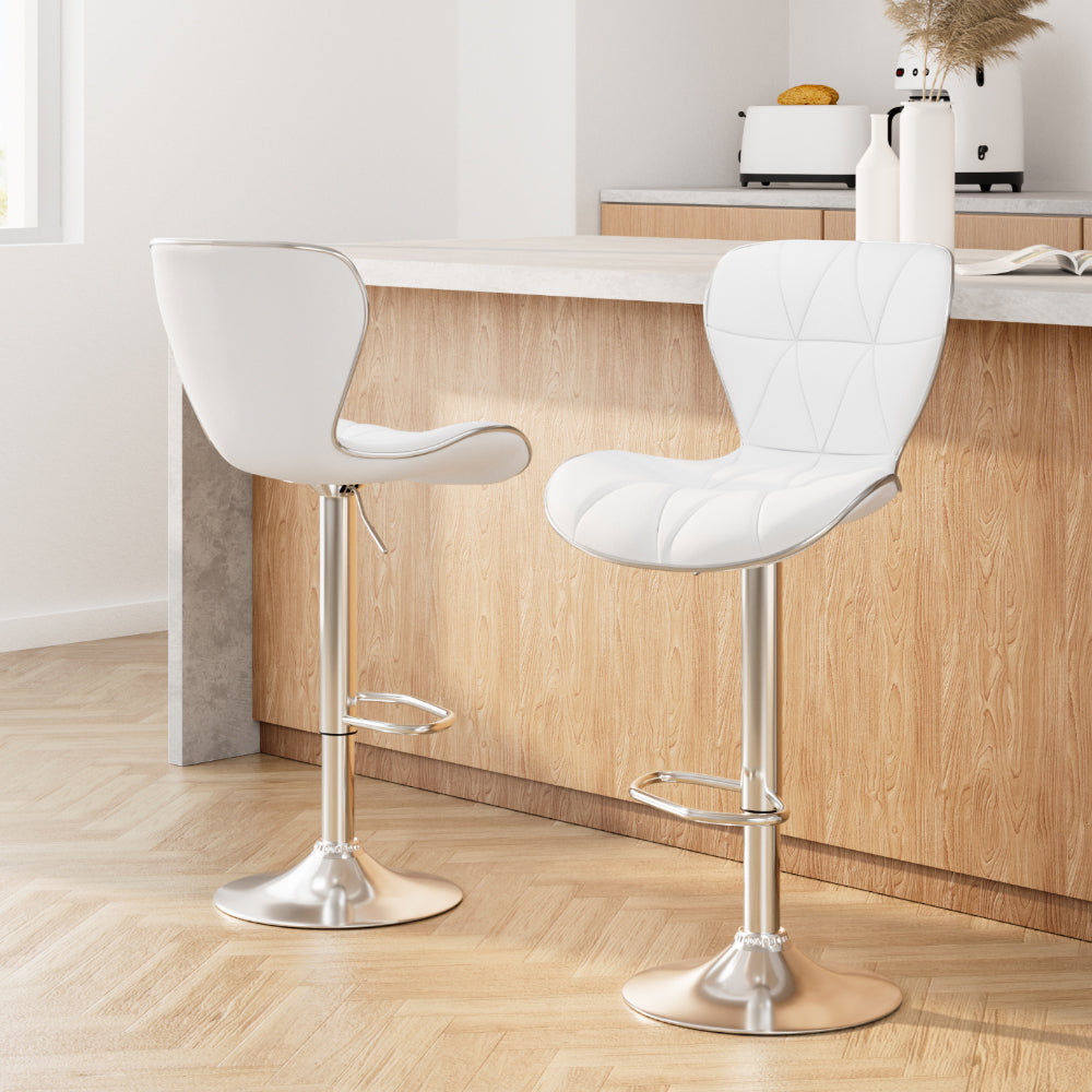 Freya PU Leather Counter Stool - White (Set of 2)