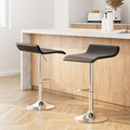 William PU Leather Counter Stool - Black (Set of 2)