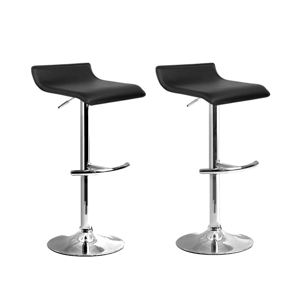 William PU Leather Counter Stool - Black (Set of 2)