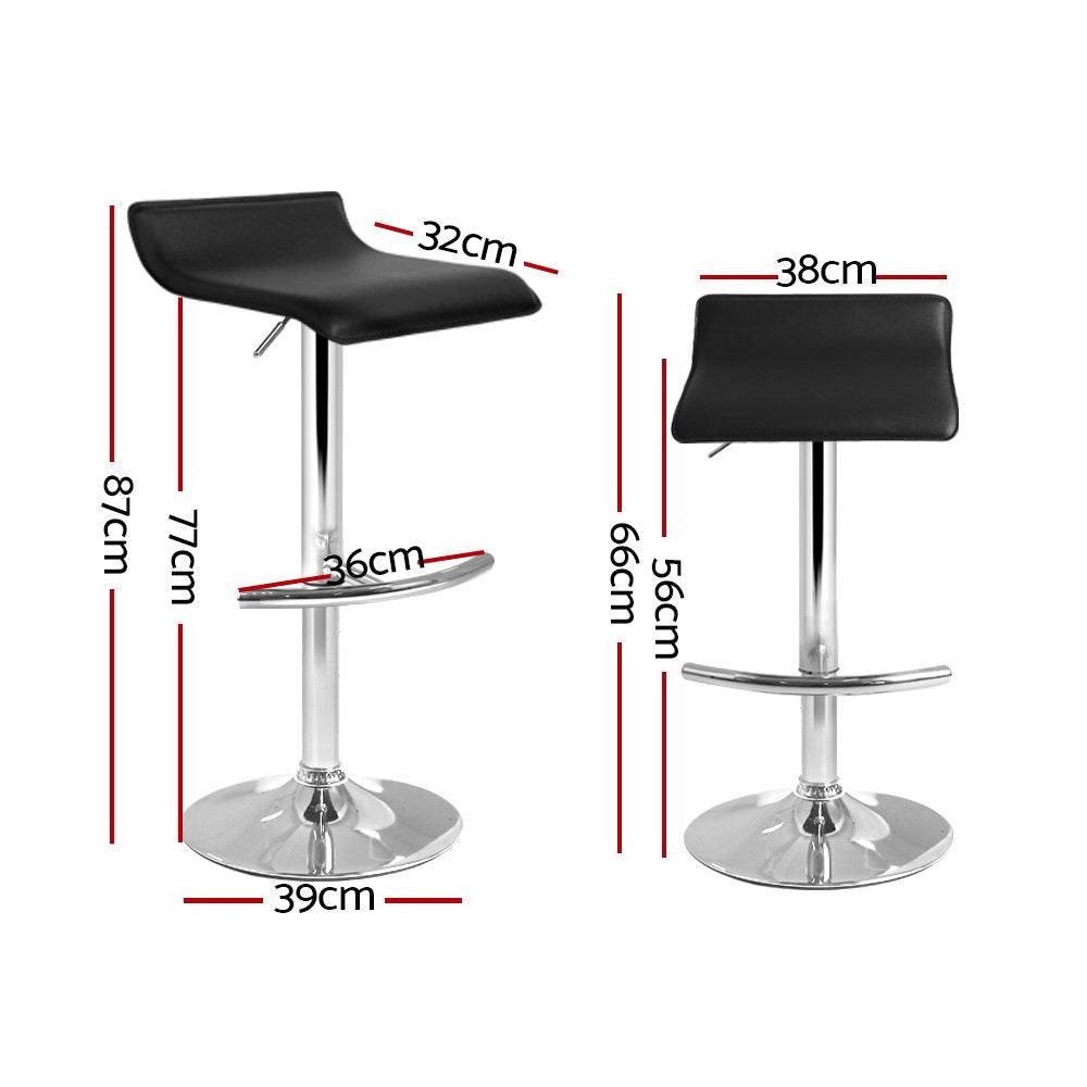 William PU Leather Counter Stool - Black (Set of 4)