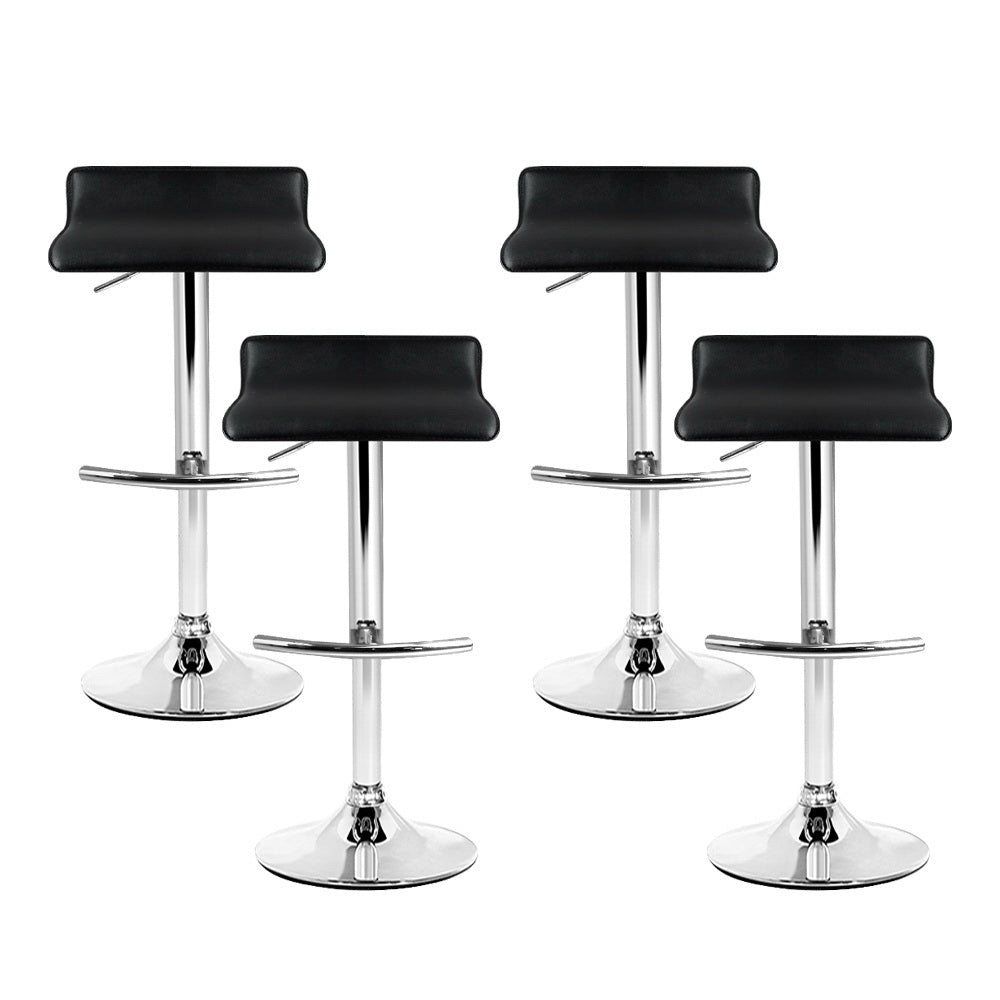 William PU Leather Counter Stool - Black (Set of 4)