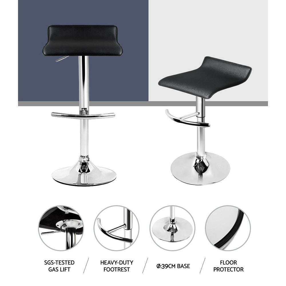 William PU Leather Counter Stool - Black (Set of 4)