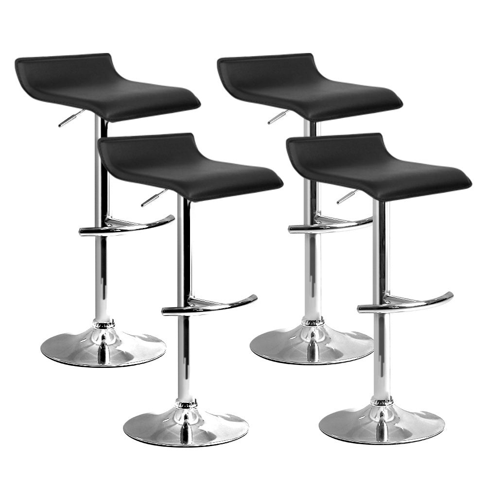 William PU Leather Counter Stool - Black (Set of 4)