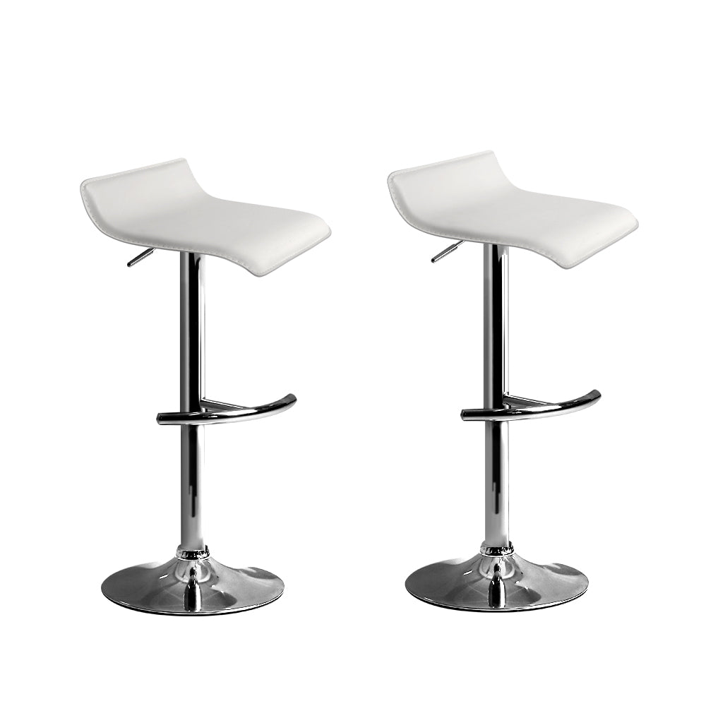 William PU Leather Counter Stool - White (Set of 2)