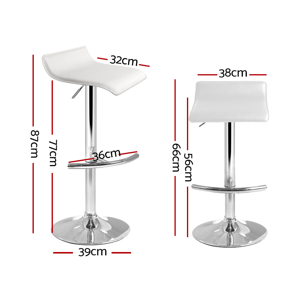 William PU Leather Counter Stool - White (Set of 2)