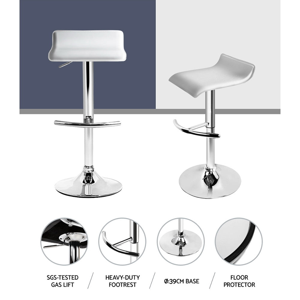 William PU Leather Counter Stool - White (Set of 2)