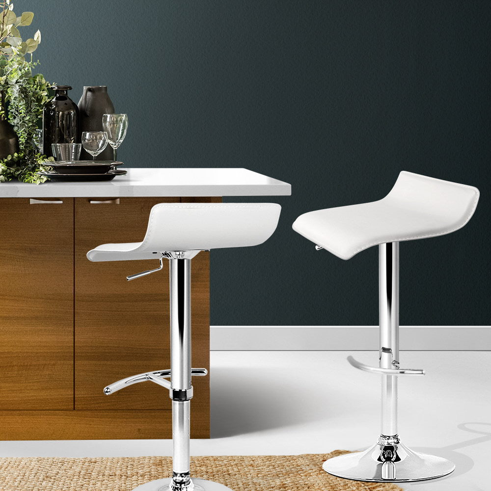 William PU Leather Counter Stool - White (Set of 2)