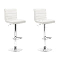 Louis PU Leather Counter Stool - White (Set of 2)