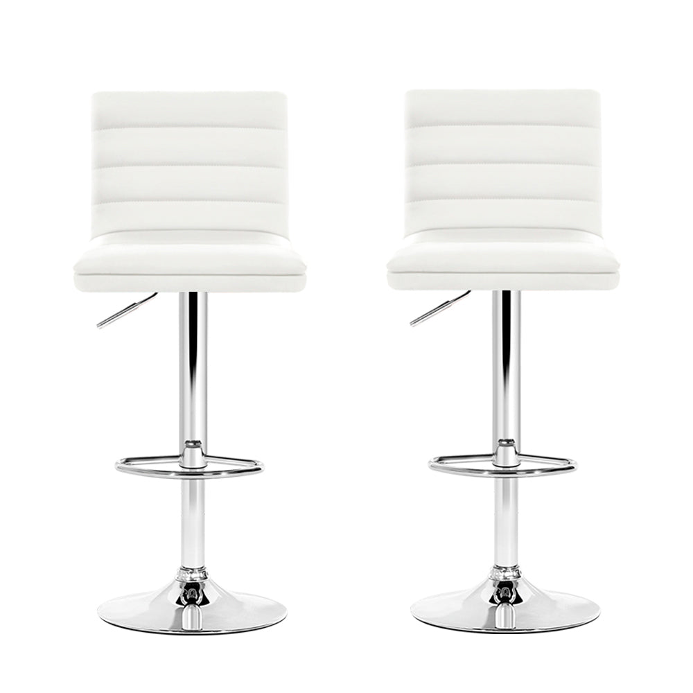 Louis PU Leather Counter Stool - White (Set of 2)
