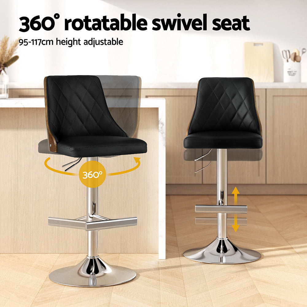 Maeve Upholstered Counter Stool - Black (Set of 2)