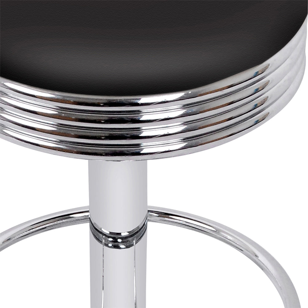 Thomas PU Leather Counter Stool - Black (Set of 2)