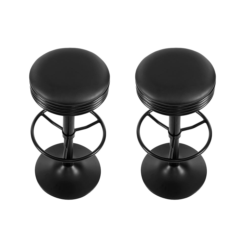 Esme PU Leather Counter Stool - Black (Set of 2)