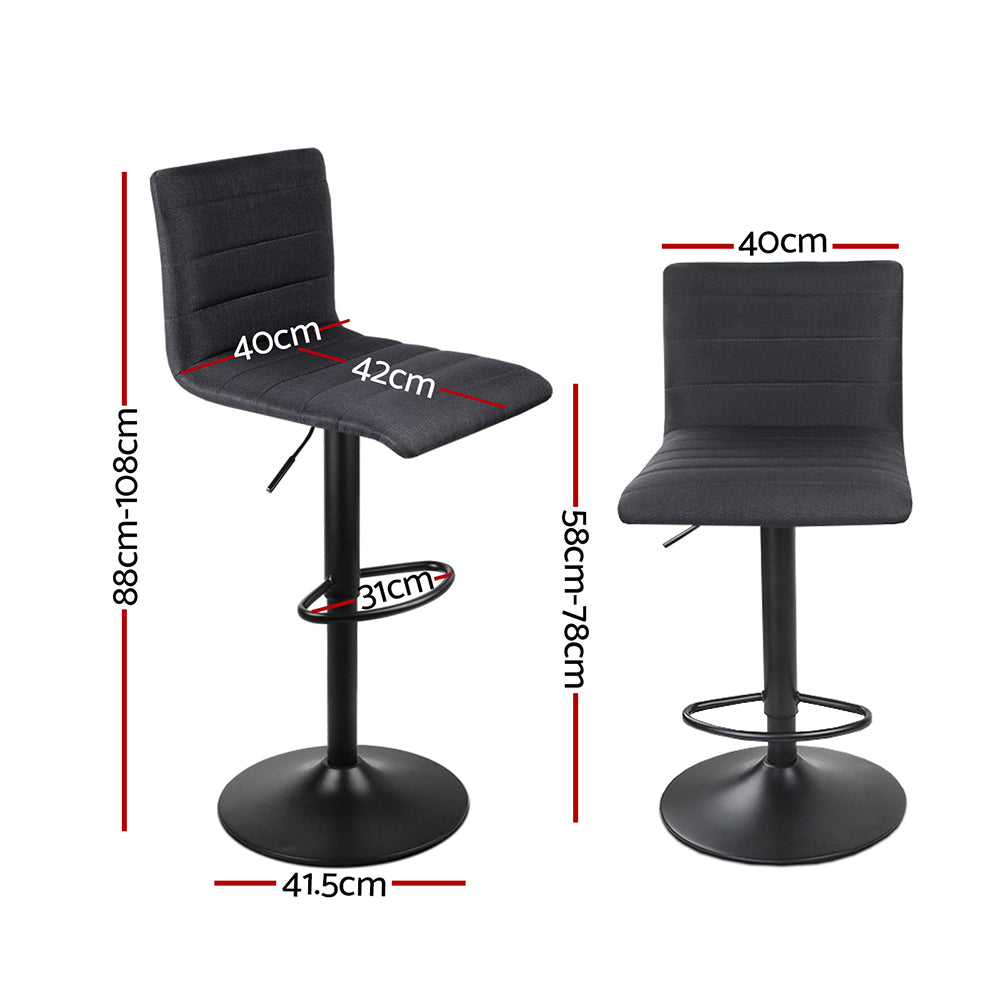 Zachary Fabric Counter Stool - Black (Set of 2)