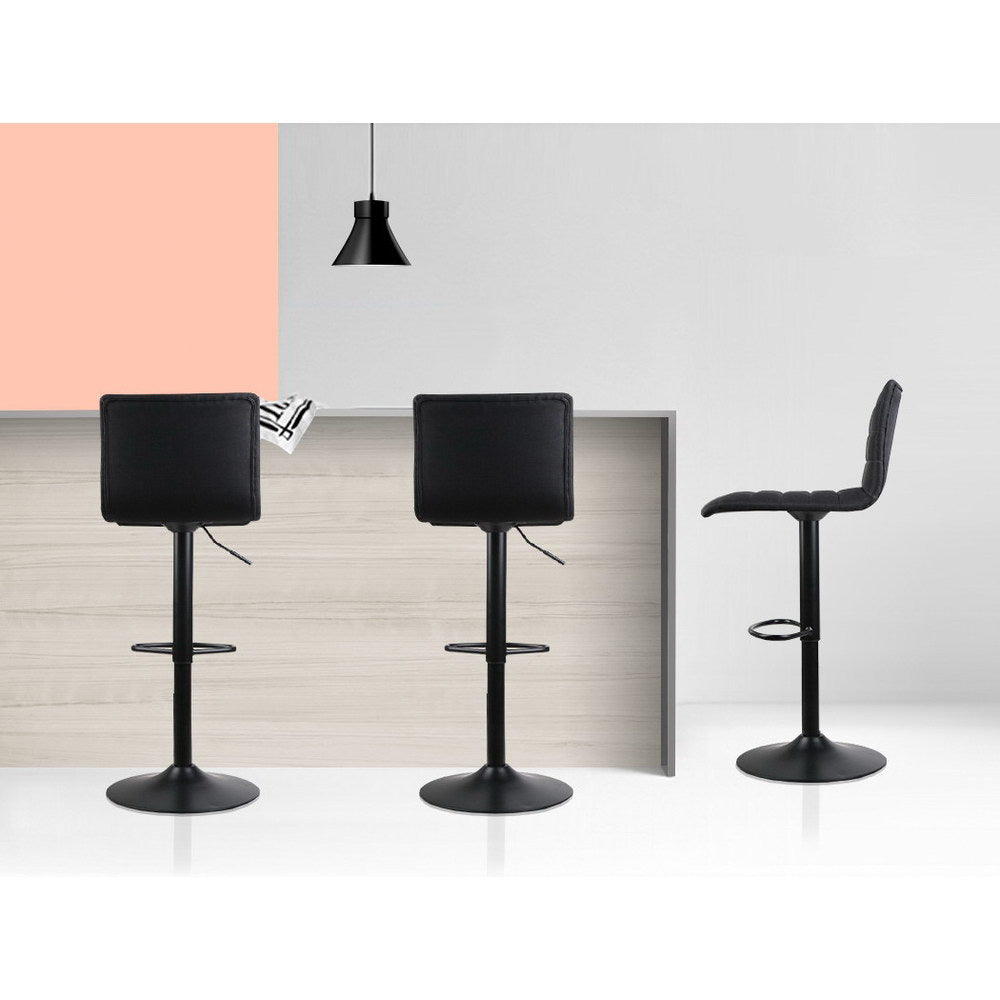 Zachary Fabric Counter Stool - Black (Set of 2)