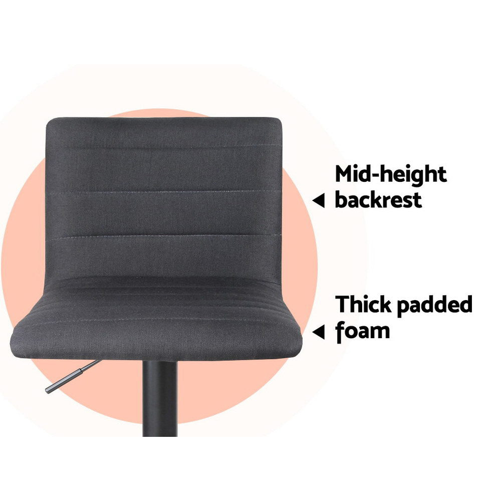 Zachary Fabric Counter Stool - Black (Set of 2)