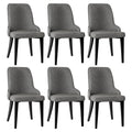 Sienna Linen Dining Chair - Grey (Set of 6)