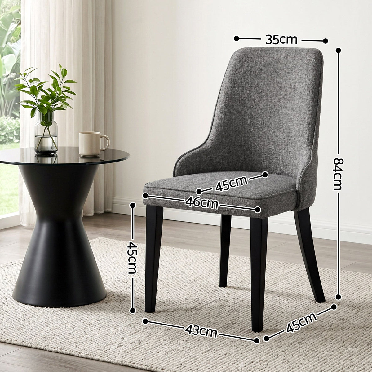 Sienna Linen Dining Chair - Grey (Set of 6)
