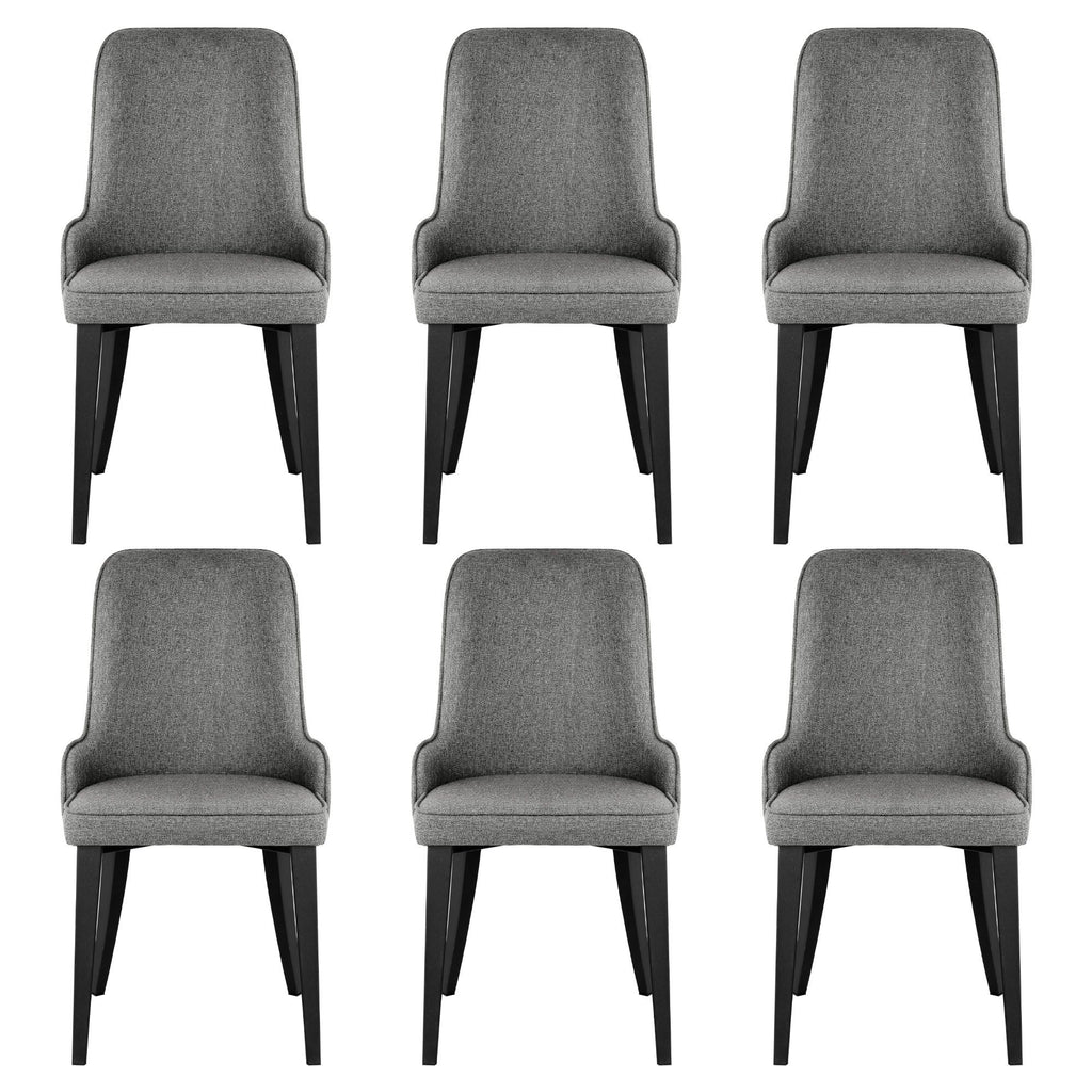Sienna Linen Dining Chair - Grey (Set of 6)